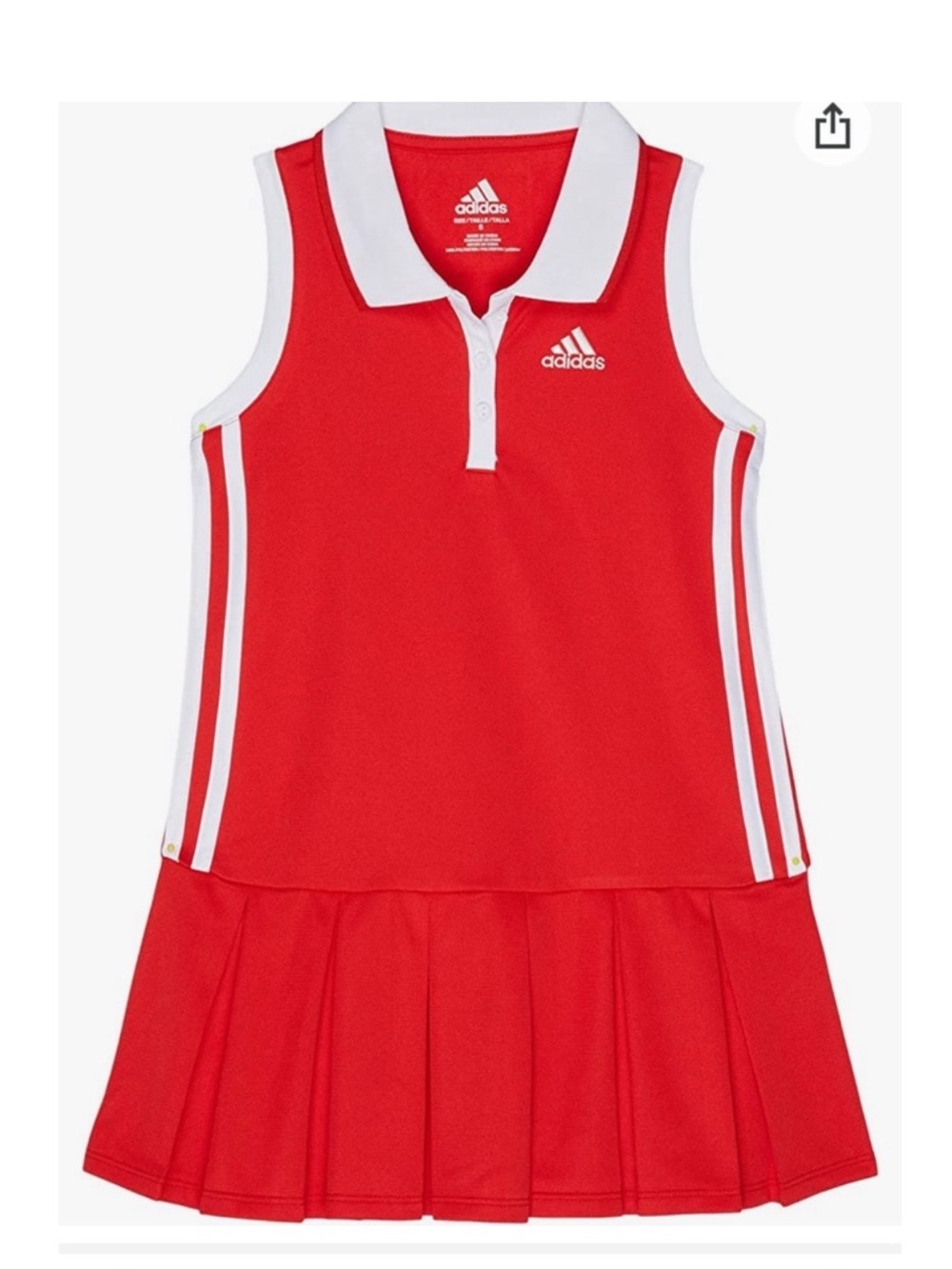 Adidas Tennis Polo Dress – Red & White I Size 2